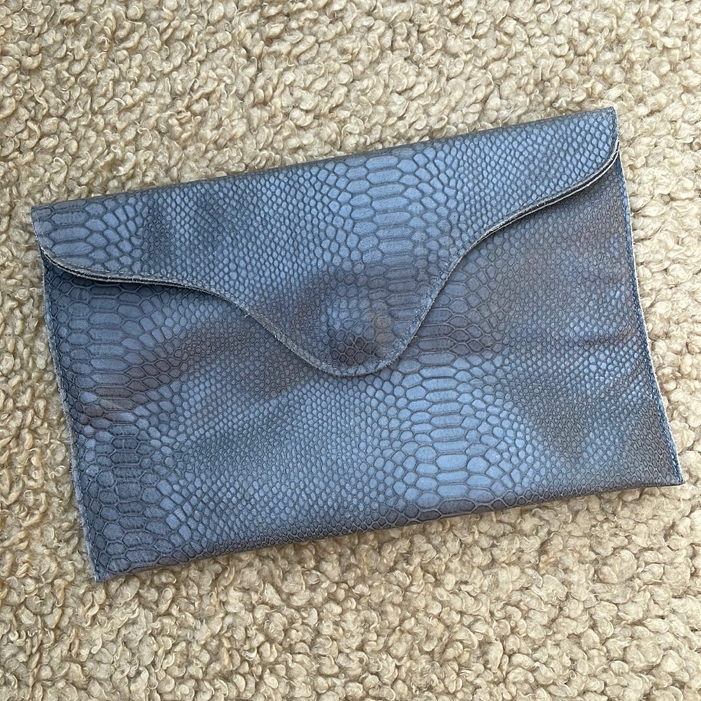 JJ Winters Grey Envelope Clutch